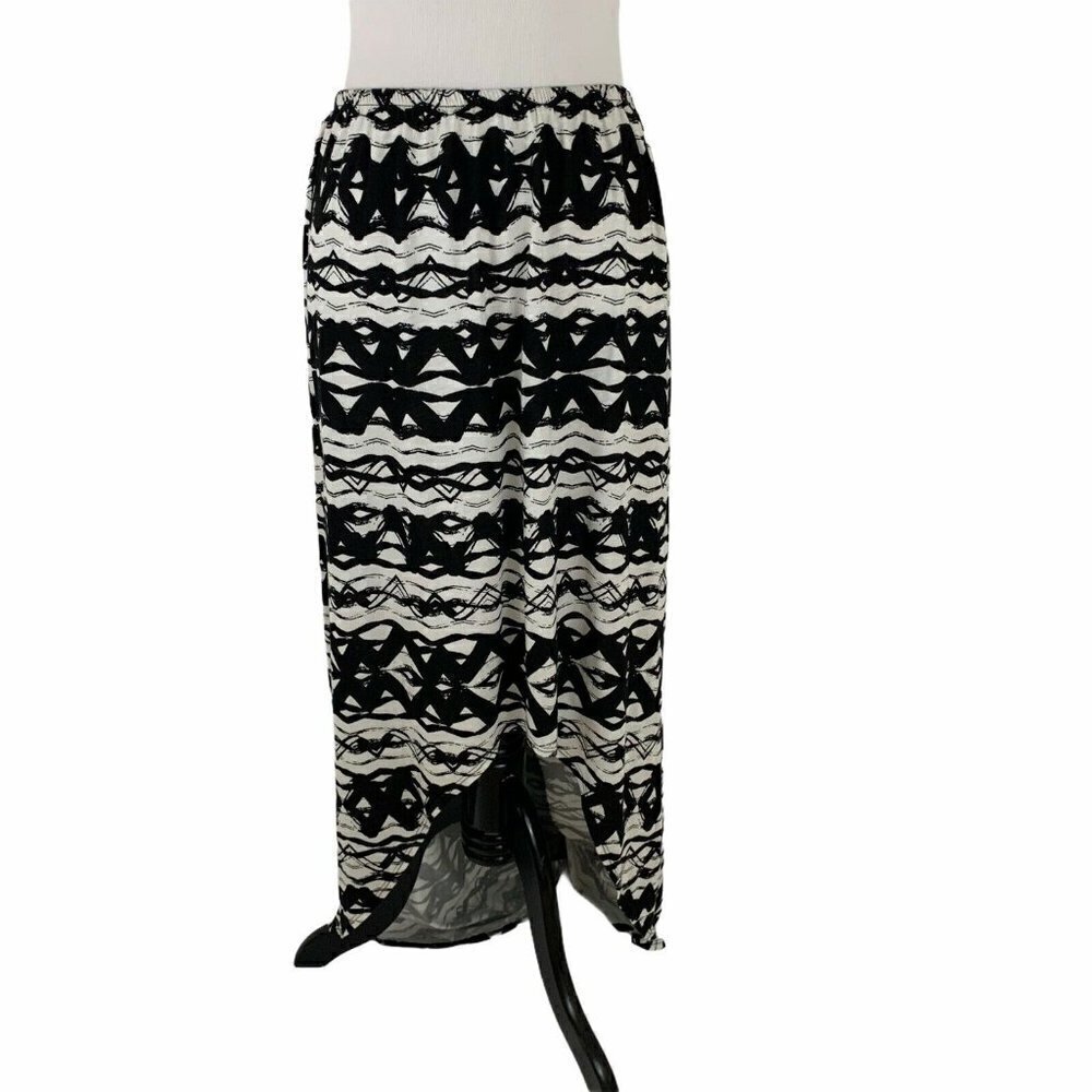 Element Women's Large L Maxi Skirt NWT Cotton Modal Blend Black White